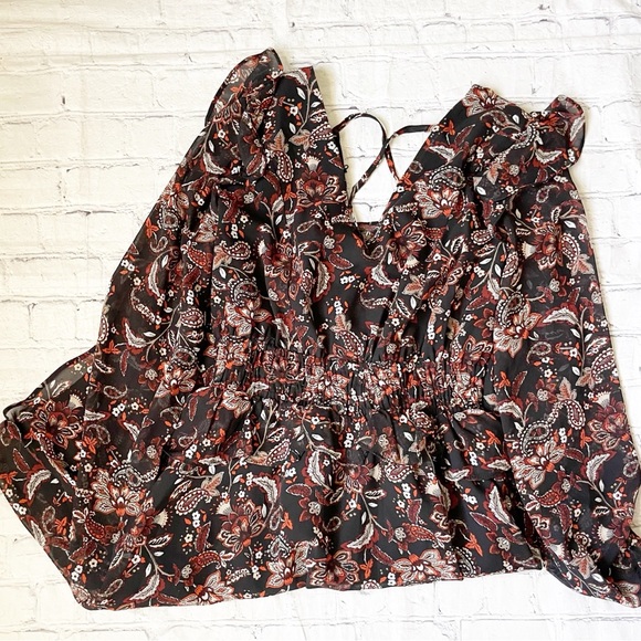 Miss Me Dresses & Skirts - Miss Me Black & Fall Paisley Print Long Sleeve Mini Dress